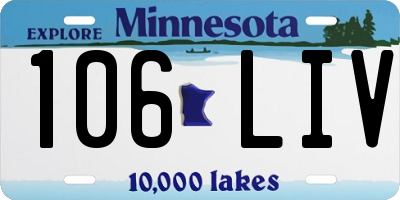 MN license plate 106LIV
