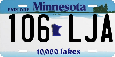 MN license plate 106LJA