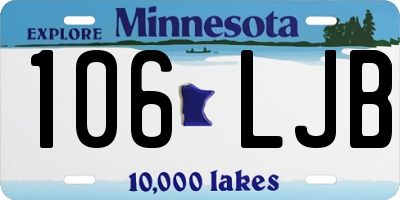MN license plate 106LJB