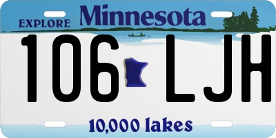 MN license plate 106LJH