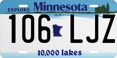 MN license plate 106LJZ