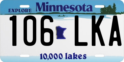 MN license plate 106LKA