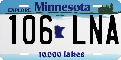 MN license plate 106LNA