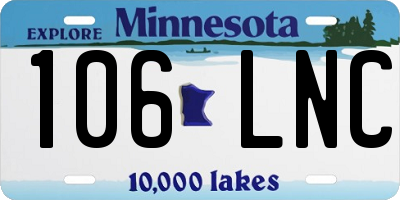 MN license plate 106LNC