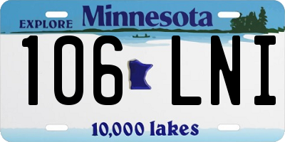 MN license plate 106LNI