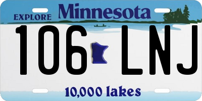 MN license plate 106LNJ