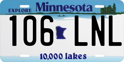 MN license plate 106LNL