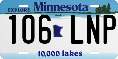 MN license plate 106LNP