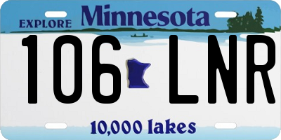 MN license plate 106LNR