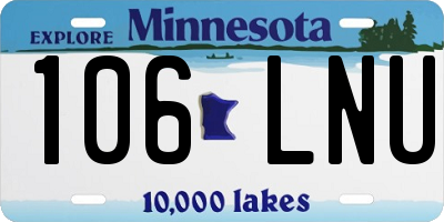 MN license plate 106LNU