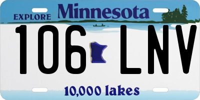 MN license plate 106LNV