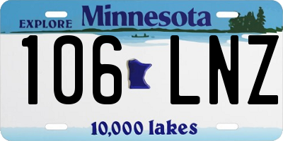 MN license plate 106LNZ