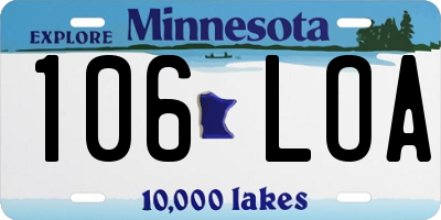 MN license plate 106LOA