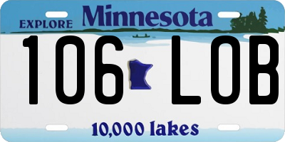 MN license plate 106LOB