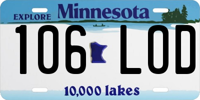 MN license plate 106LOD