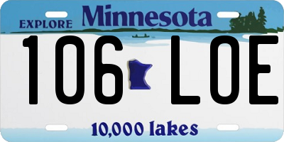 MN license plate 106LOE