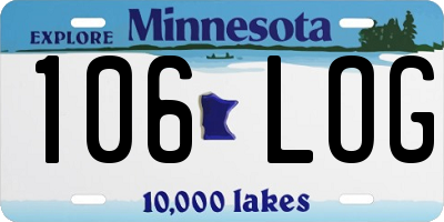 MN license plate 106LOG