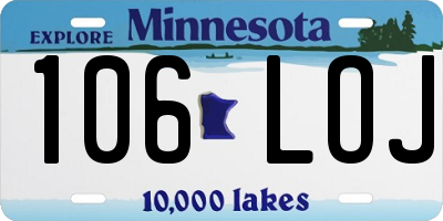 MN license plate 106LOJ