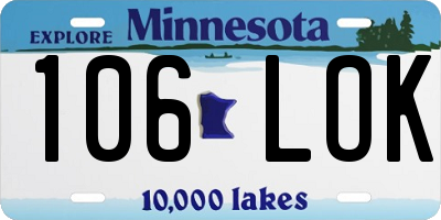 MN license plate 106LOK