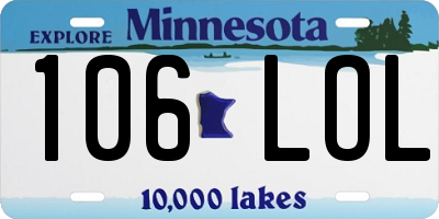 MN license plate 106LOL