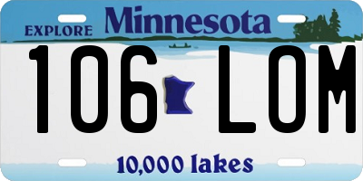 MN license plate 106LOM