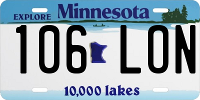 MN license plate 106LON