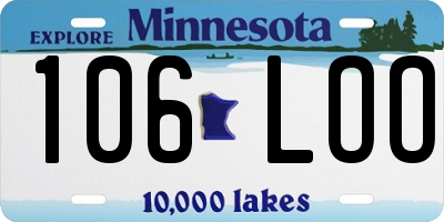 MN license plate 106LOO