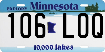 MN license plate 106LOQ