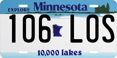 MN license plate 106LOS