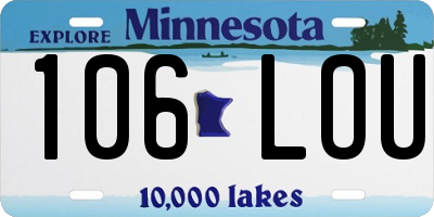 MN license plate 106LOU