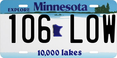 MN license plate 106LOW