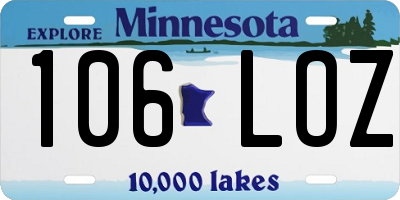 MN license plate 106LOZ