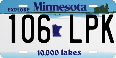 MN license plate 106LPK