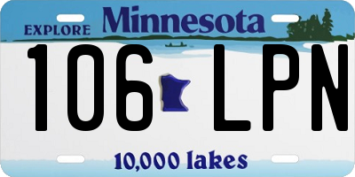 MN license plate 106LPN