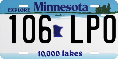 MN license plate 106LPO
