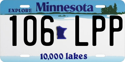 MN license plate 106LPP