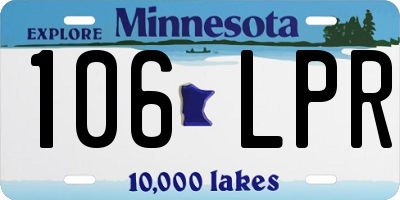 MN license plate 106LPR
