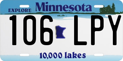 MN license plate 106LPY