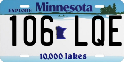 MN license plate 106LQE