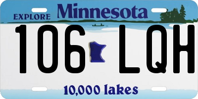 MN license plate 106LQH