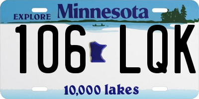 MN license plate 106LQK