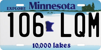MN license plate 106LQM