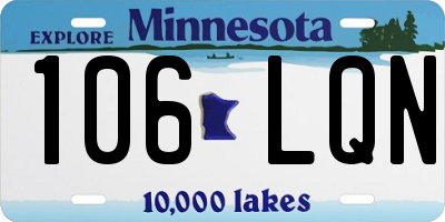 MN license plate 106LQN