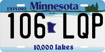 MN license plate 106LQP