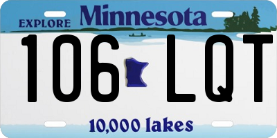 MN license plate 106LQT