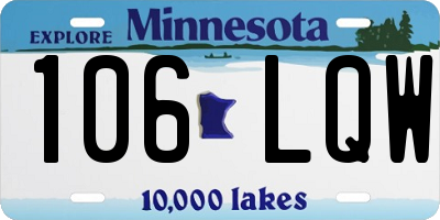 MN license plate 106LQW
