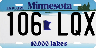 MN license plate 106LQX