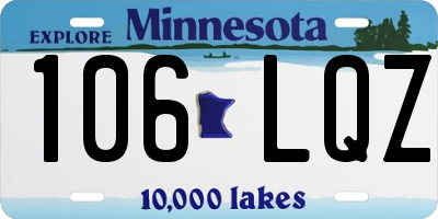 MN license plate 106LQZ
