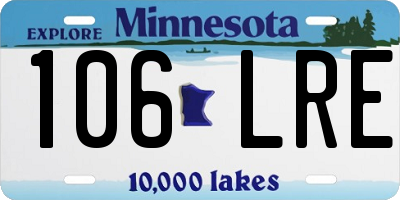 MN license plate 106LRE