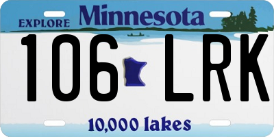 MN license plate 106LRK